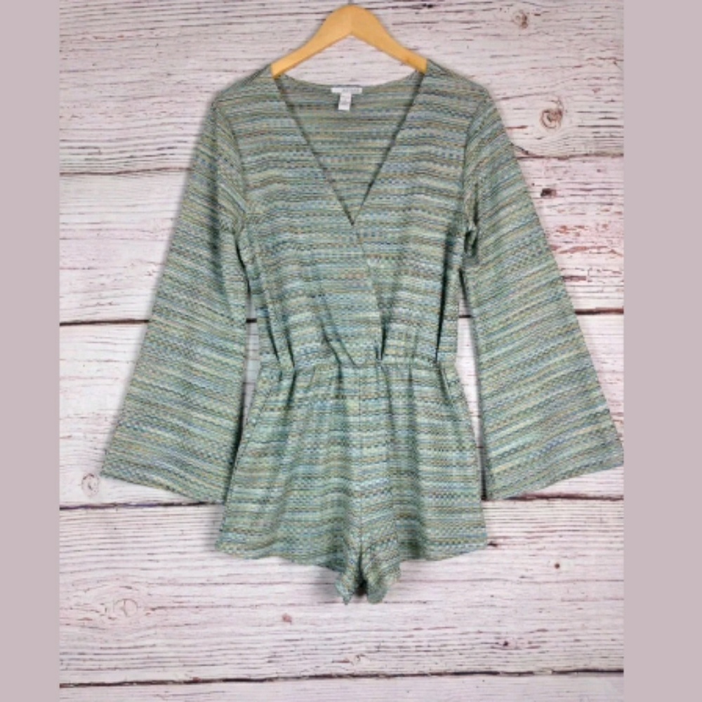 Astars Multicolor Striped Stretch Romper SZ XS - Picture 4 of 8